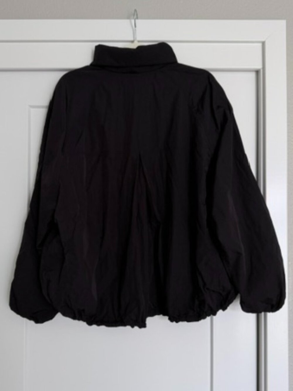 Massimo Dutti High Puff Neck Windbreaker Bomber Jacket Black M - Picture 3 of 8